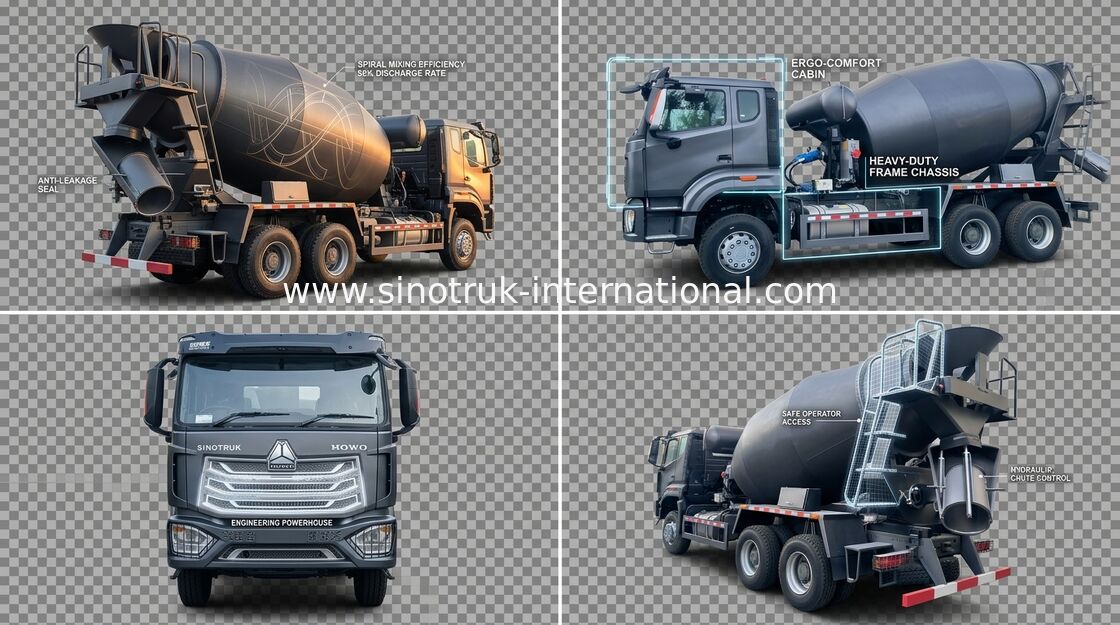 Sinotruk Howo N7 xe tải trộn bê tông 6-10CBM 6 X 4 Euro 2 380hp