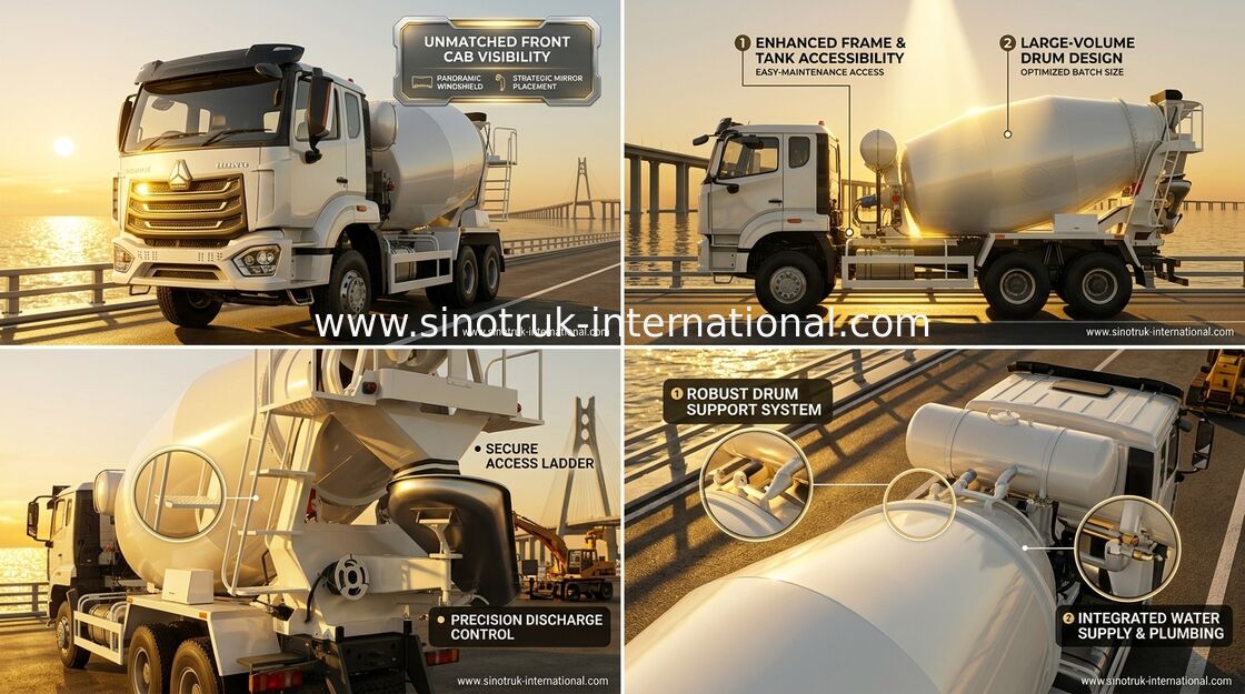 Sinotruk Howo N7 xe tải trộn bê tông 6-10CBM 6 X 4 Euro 2 nhà máy trộn