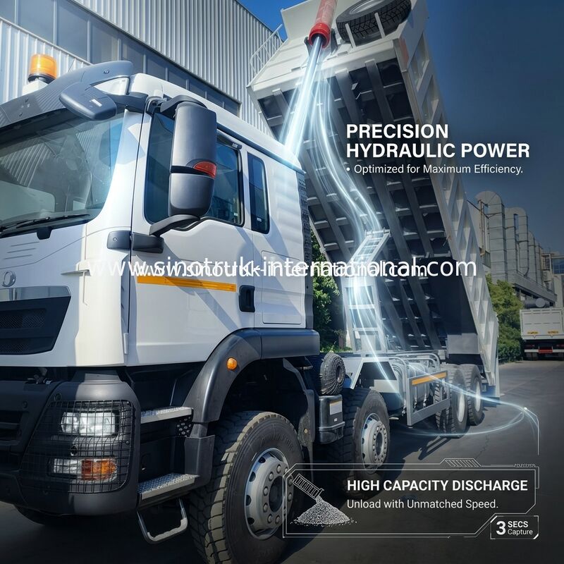 26.91CBM mạnh HOWO TX 8x4 Tipper Dump Truck với bánh xe 12.00R20