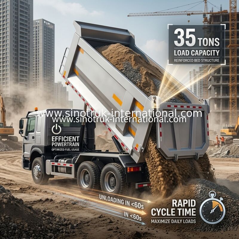 SINOTRUK HOWO 371HP 8X4 Tiếc xe tải tháo dỡ Xây dựng Mặt trước cũ Bơm quân sự Cho khu vực khai thác mỏ Hai đèn cảnh báo Thùng chứa loại U