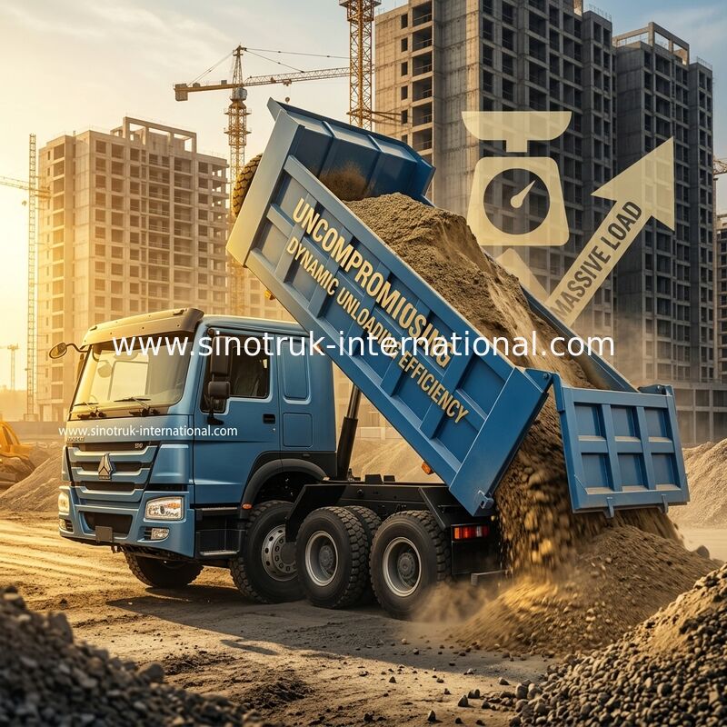 Blue HOWO 8×4 380HP 26.91CBM Dump Truck nơi năng lượng đáp ứng độ chính xác trong mỗi tải!