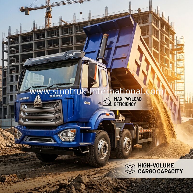 HW19710 Chuyển động HOWO NX Truck dump cho công việc khai thác mỏ và xây dựng