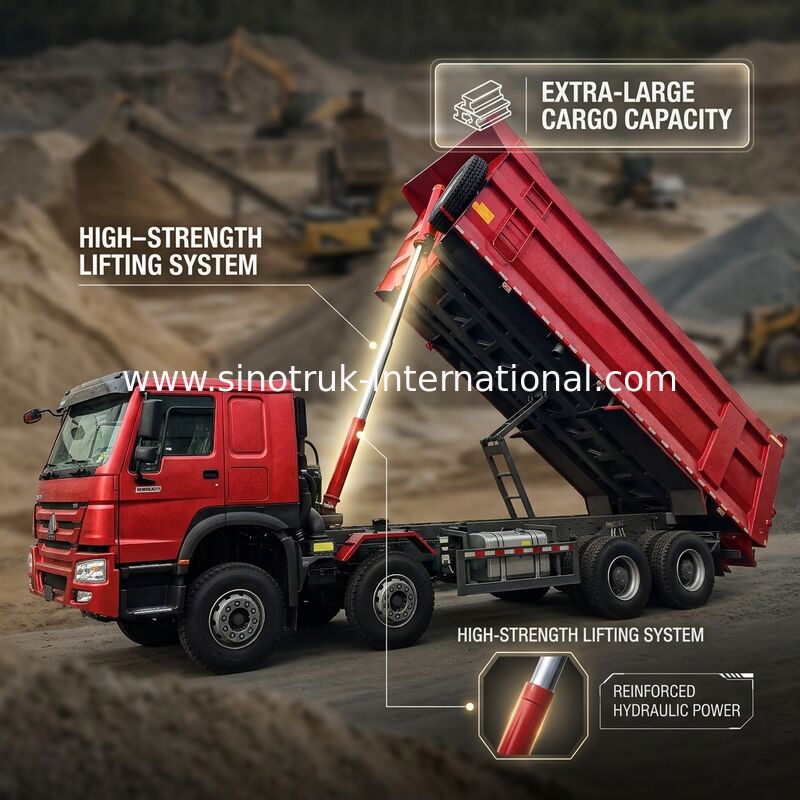 HOWO 12 bánh Sinotruk 8X4 Dump Truck 400hp Đối với khai thác mỏ LHD U loại container