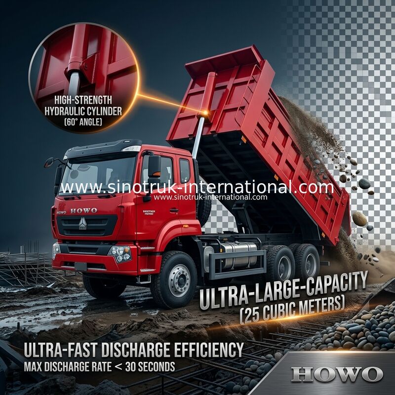 SINOTRUK HOHAN Howo mới 6X4 RHD 10 bánh xe với tấm ván gia cố cửa sau cứng vận chuyển hiệu quả