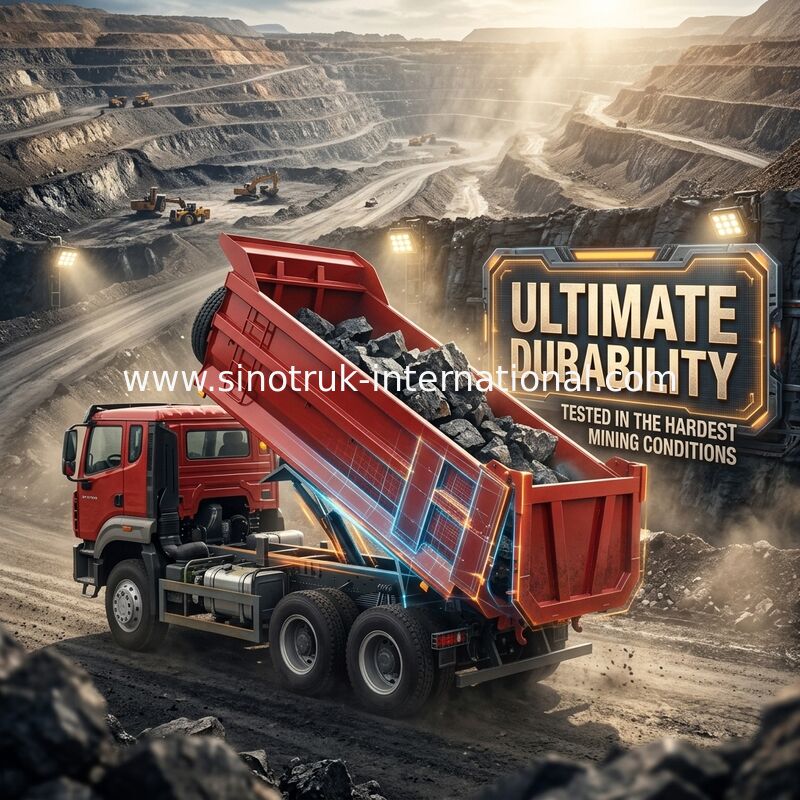 SINOTRUK HOWO N7 Tiper Dump Truck 6 × 4 10 bánh 380hp Đối với xuất khẩu U loại dễ dàng để thả
