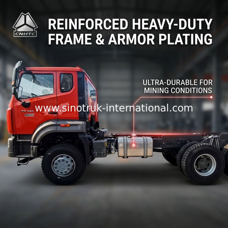 Sinotruk New Howo Tipper Dump Truck Chassis Weichai Động cơ 6 × 4 LHD Màu cam
