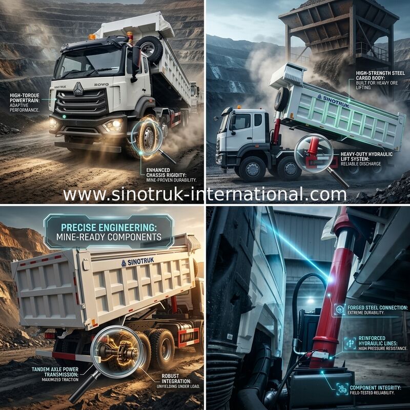 Xe tải tự đổ hạng nặng SINOTRUK HOWO Nâng phía trước 8 × 4 RHD
