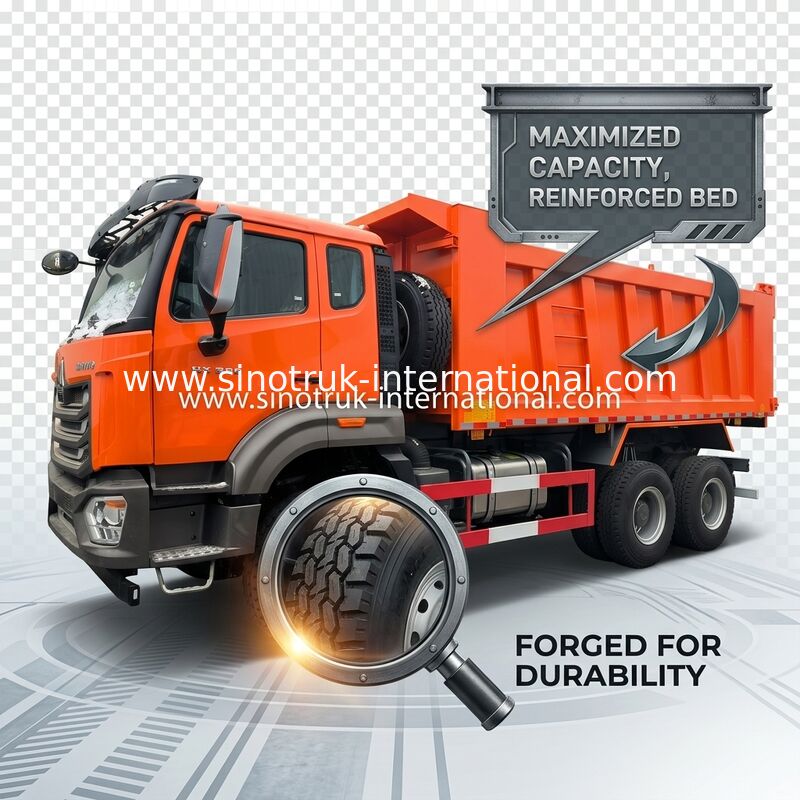 Sinotruk Hohan Tiper Dump Truck N7 6 × 4 10 bánh 380hp Lhd hoặc Rhd