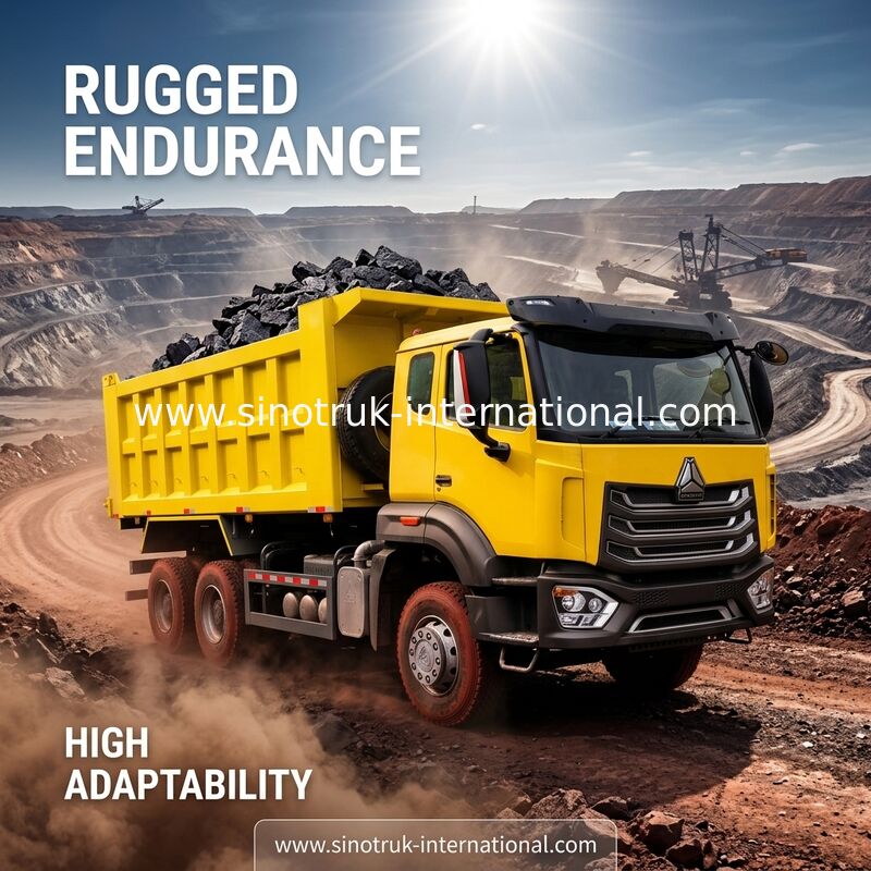 Sinotruk Tipper Dump Truck NX 6 × 4 10 bánh Weichai 380hp Big Tray