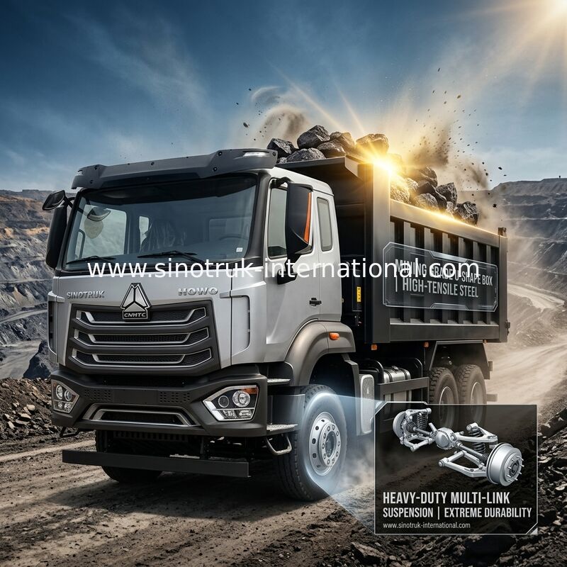 SINOTRUK HOWO N7 Cab Tipper Xe tải tự đổ LHD 6X4 400HP Diamond Silver