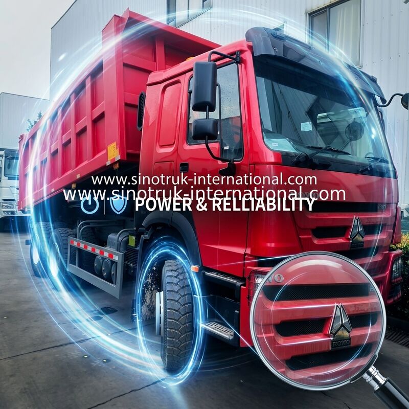 Sinotruk Howo Tipper Dump Truck 380Hp 6 × 4 Với xi lanh thủy lực Hyva Cho khai thác mỏ
