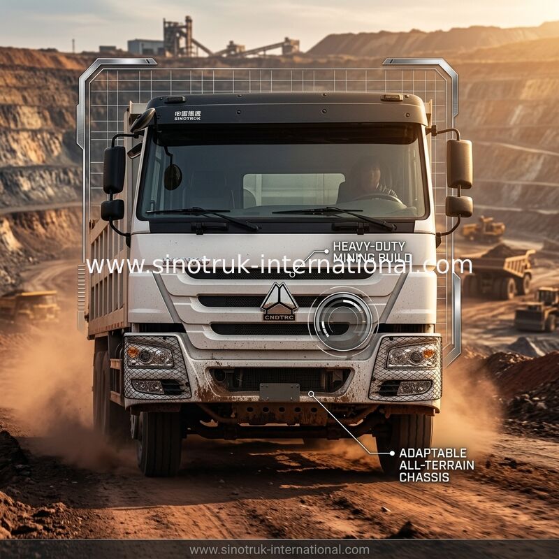 SINOTRUK HOWO Xe tải tự đổ 6 × 4 400HP 20CBM Trắng LHD 10Wheels