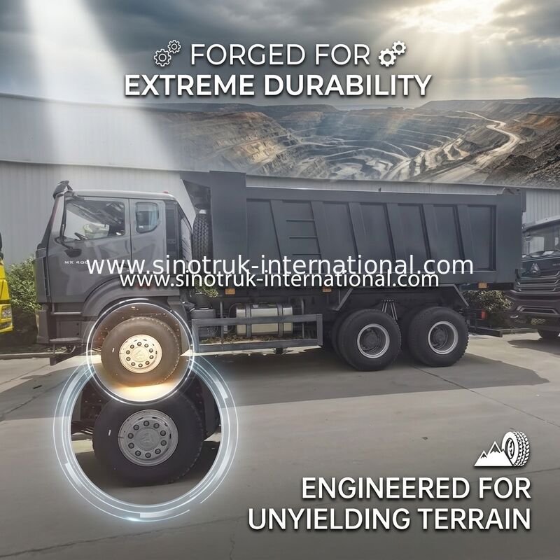 Xe tải tự đổ SINOTRUK HOWO màu đen LHD 6X4 371HP Cab Howo E7 mới