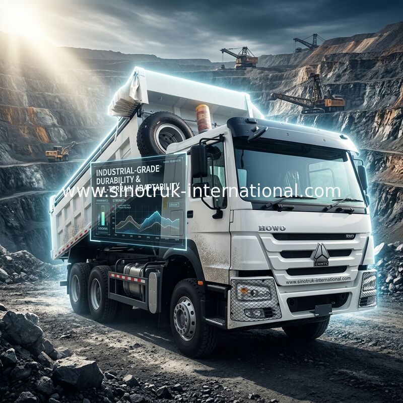 Sinotruk Howo Tipper Dump Truck 380hp 6 × 4 20CBM Trắng Với Bạt tự động