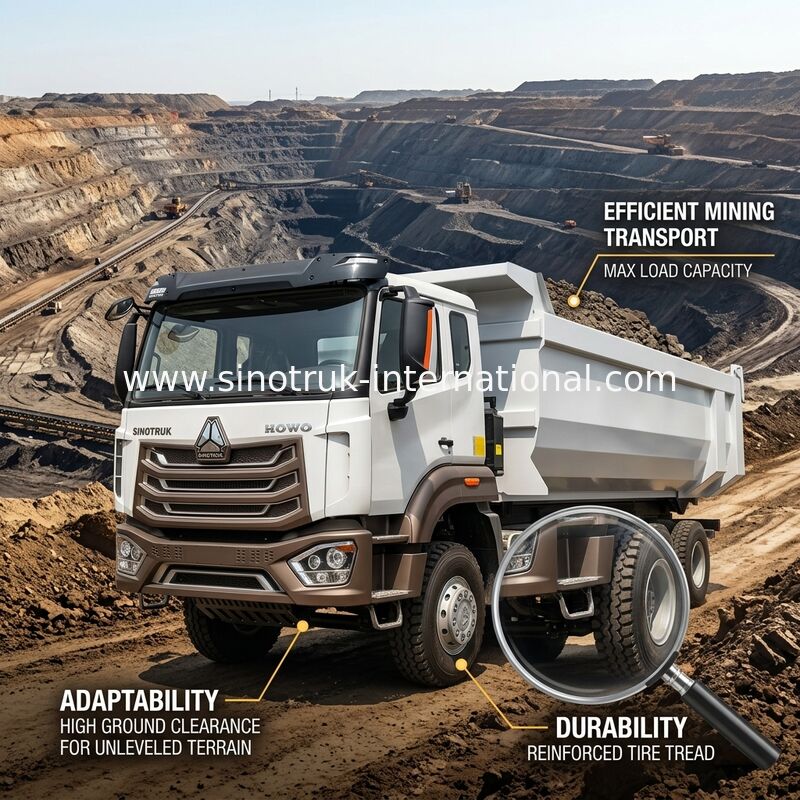 Xe ben HOWO N7 Cab LHD 12 bánh 8X4 400HP để khai thác loại U