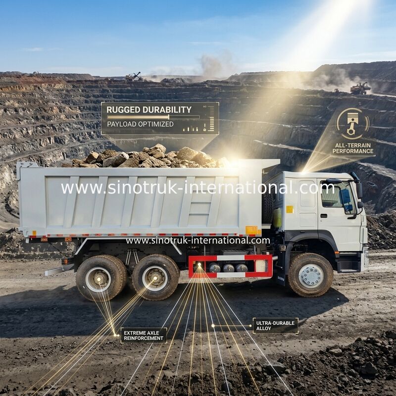 RHD 6 × 6 10 bánh xe trắng HOWO xe tải hoàn toàn động lực mã lực cao 380HP