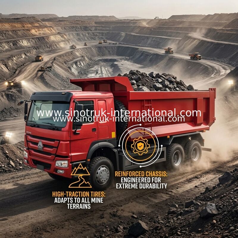 Sinotruk Howo Tipper Dump Truck 380hp 6 × 4 20CBM U Type Box 10 bánh xe