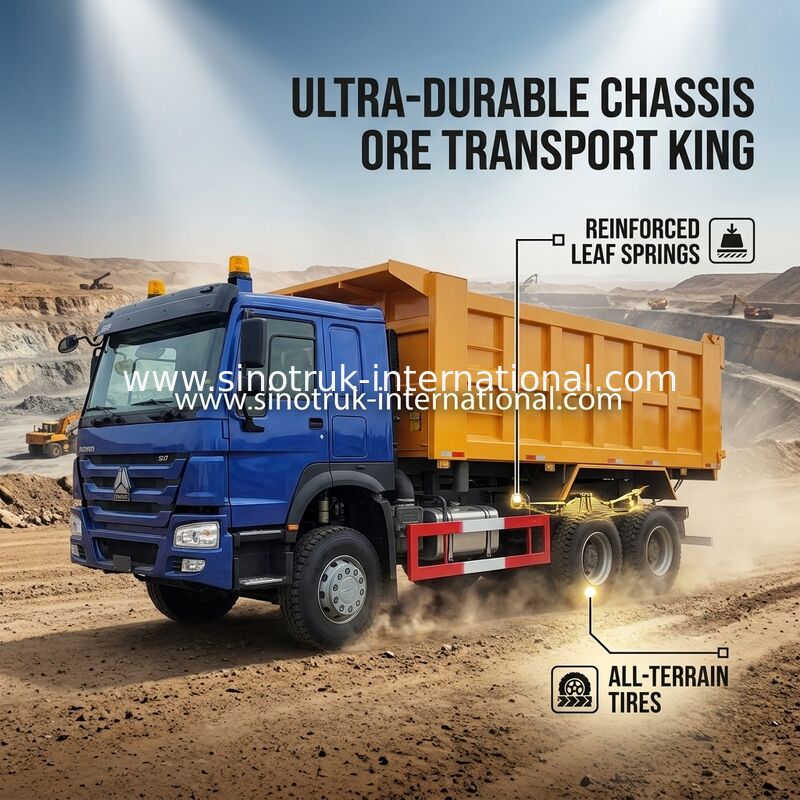 Mã lực cao 400HP Xe ben HOWO Tipper LHD 6×4 10 bánh
