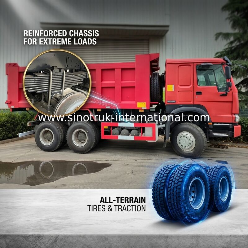 Xe tải 10 bánh LHD HOWO 6x4 Tipper Mã lực cao 400HP Tiêu thụ nhiên liệu thấp