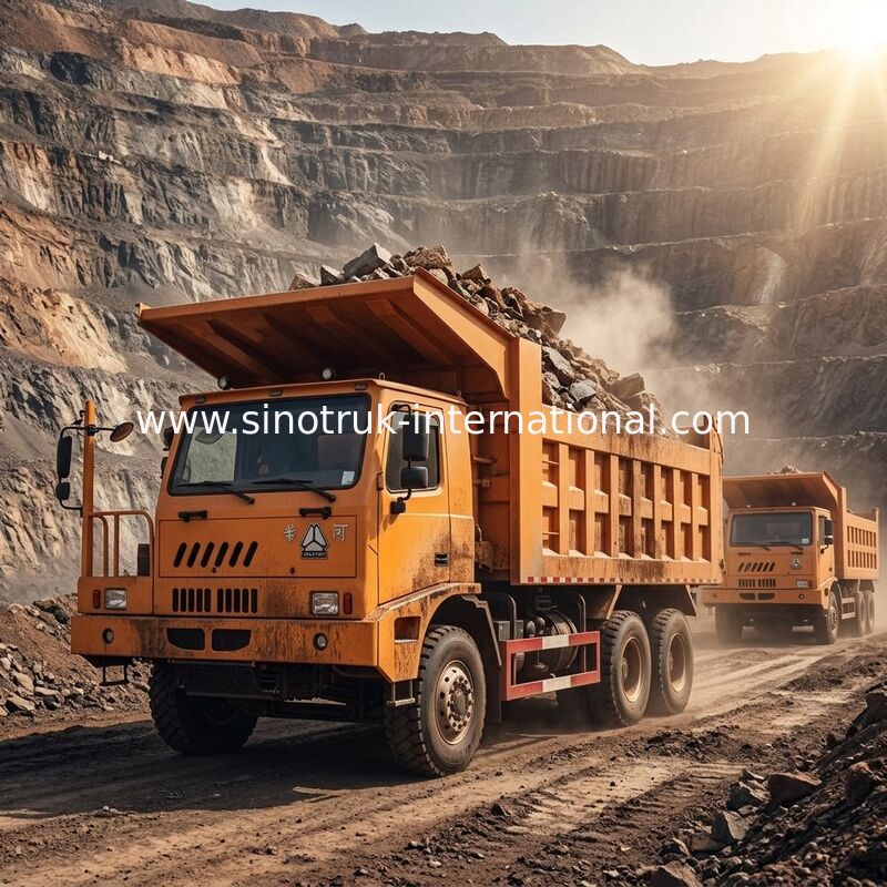 Xe tải tự đổ khai thác 6X4 LHD 371HP 70 tấn SINOTRUK HOWO cho ngành khai thác mỏ