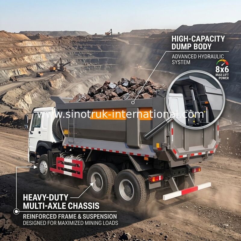 Xe ben tự đổ SINOTRUK HOWO 25t 336HP 6X4 LHD 10 - 25CBM ZZ3257N3647A