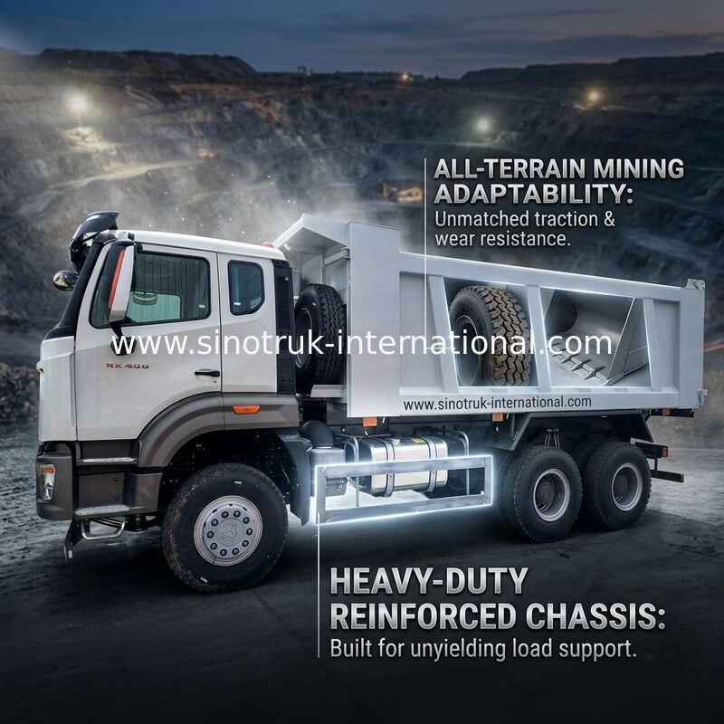 Xe tải tự đổ Sinotruk Howo Tipper NX 10Wheels 400Hp 6 × 4 Khai thác mới