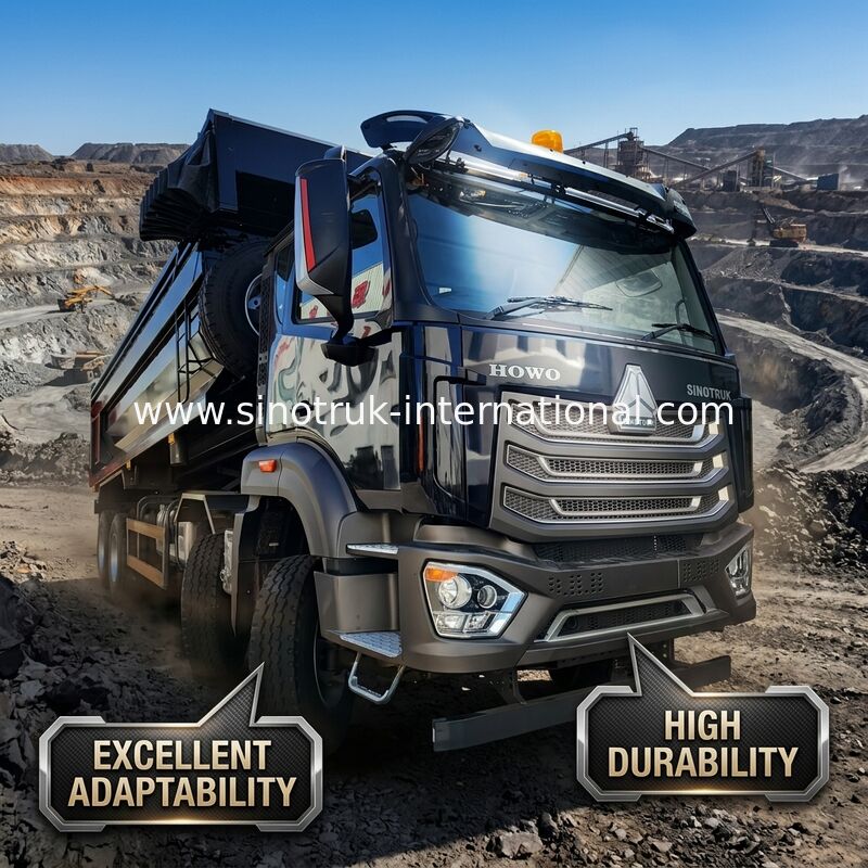 LHD 8×4 10 bánh Xe ben HOWO Tipper Mã lực cao 371HP