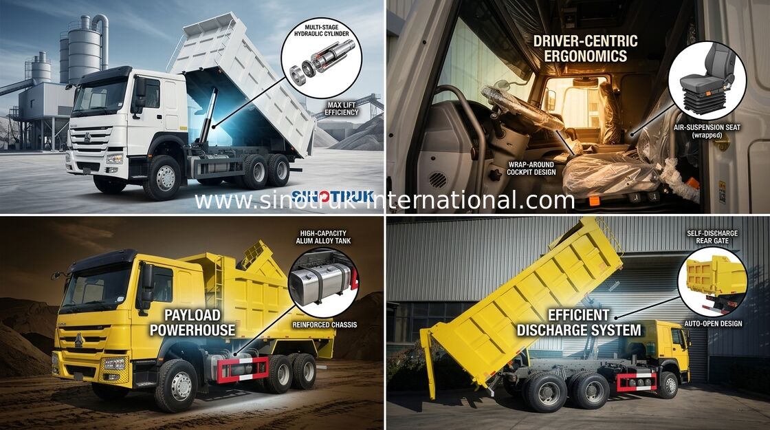 Xe tải tự đổ Sinotruk Howo 6 X 4 10 bánh 400hp Nâng trung bình