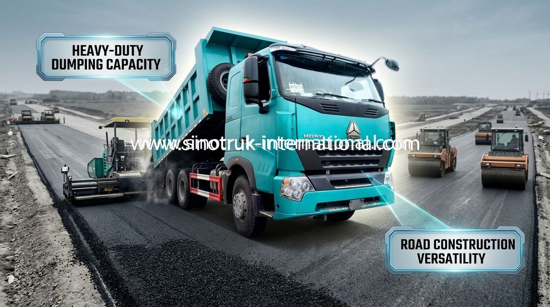 Xe tải Tipper xây dựng 6 x 4 bánh cho 10 mét khối, truyền động HW13710