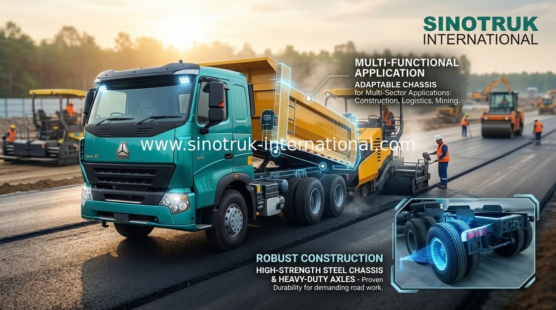 Hồ sơ thấp Tipper Dump Xe tải hạng nặng 6x4 Sinotruk Howo 290HP Sử dụng rộng rãi