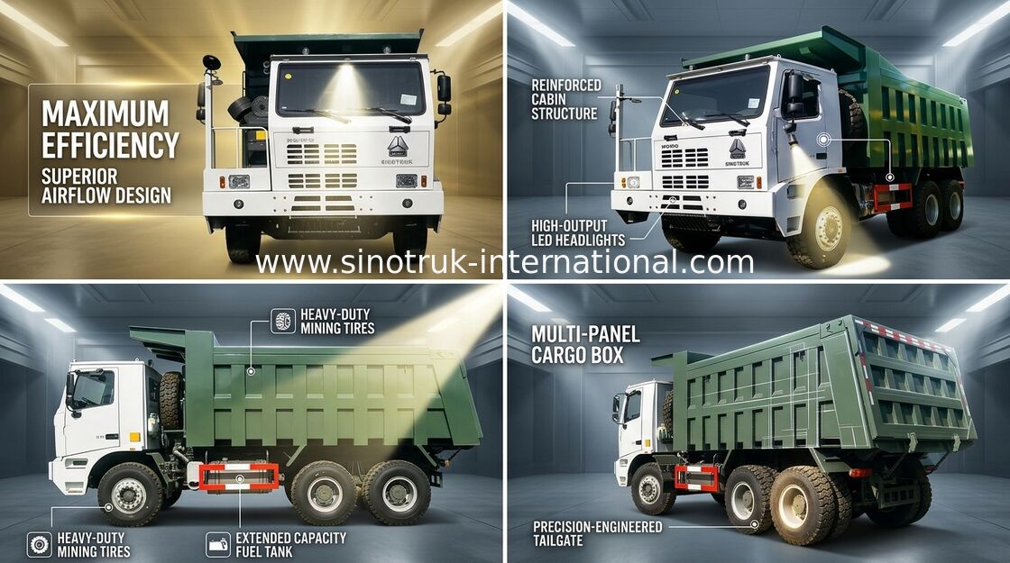 Heavy Duty Tipper Xe tải Dump Truck LHD Với Bộ xương Skeleton chiều cao Đơn phương