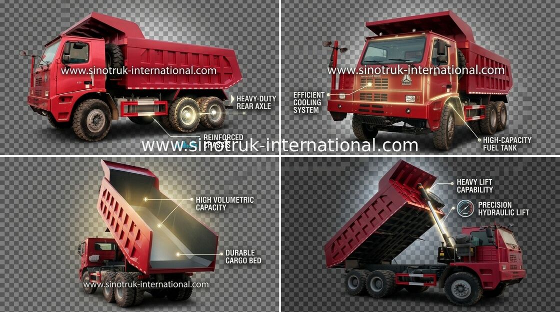 Tipper Xe Tải Chở Hàng SINOTRUK HOWO 70 Khai Thác LHD 6X4 371HP 70tons ZZ5707S3840AJ