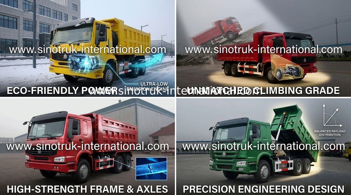 SINOTRUK HOWO Tipper Xe tải Chở hàng 10 bánh LHD 371HP 25tons 10-25CBM ZZ3257N3847A