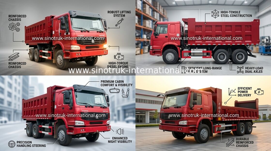 SINOTRUK HOWO Tipper Xe tải Chở hàng 6X4 10-25cbm tải 30tons hàng ZZ3257N3647A
