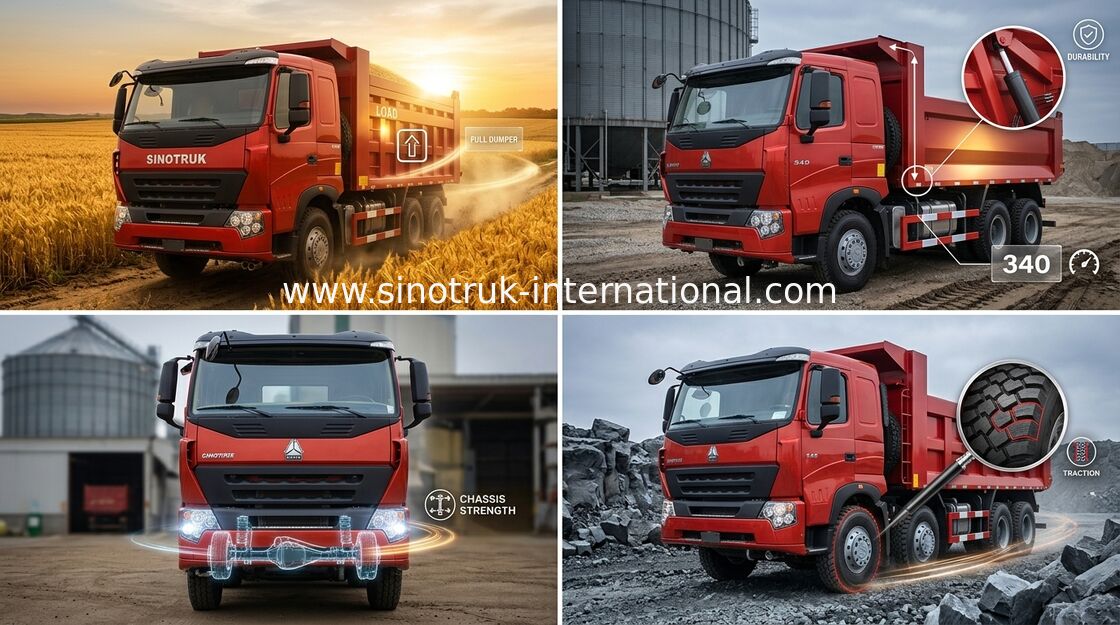 SINOTRUK Tipper Dump Truck HOWO A7 371HP công cụ cho khai thác mỏ ZZ3257N3847N1