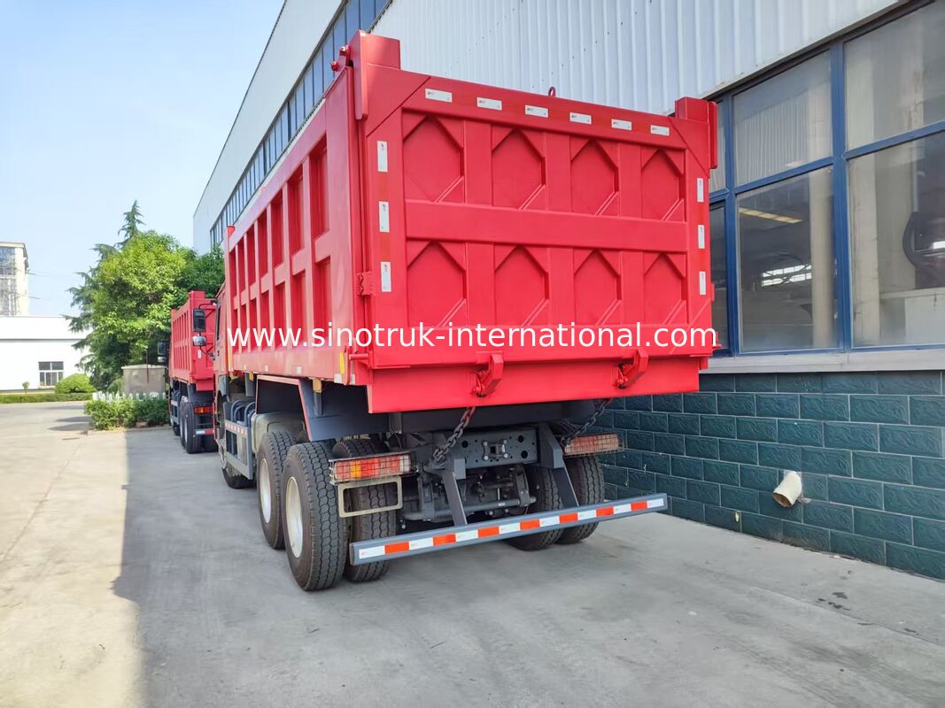 Trực thăng hạng nặng Đỏ 6 * 4 xe tải 20 mét khối 371HP Động cơ, tải trọng 40-50 tấn cho vận chuyển mìn