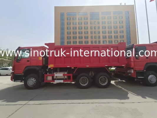SINOTRUK HOWO Xe tải tự đổ RHD 6 × 4 336HP có màu đỏ