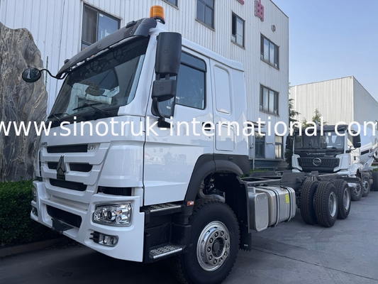 SINOTRUK HOWO Truck Chassis SINOTRUK Engine371HP 6 × 4 RHD Với đèn cảnh báo được sử dụng trong xe tải đổ rác xe tải hàng hóa xe tải nước