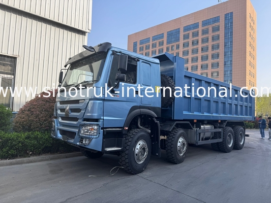 380hp Sinotruk Howo 8x4 Dump Truck 12 bánh HW76 ZZ3317V3567B1R RHD Elegant Blue