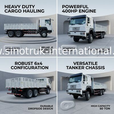 Howo Full Drive Cargo Box Truck 400 HP 4 trục
