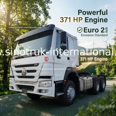 HOWO A7 xe tải kéo cũ LHD 6X4 Euro 2 371 HP với lái thủy lực hỗ trợ điện màu trắng