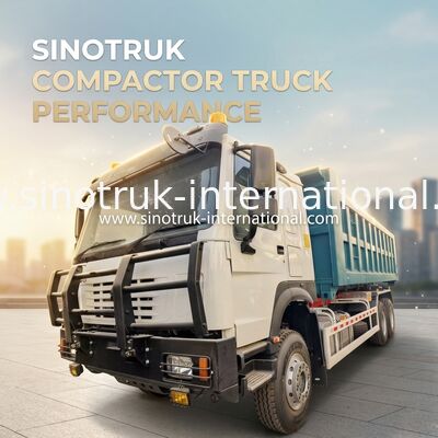 Xe tải rác SINOTRUK với cánh tay móc 20 tấn HYVA, khung gầm 43 chiều và khối lượng container tùy chỉnh