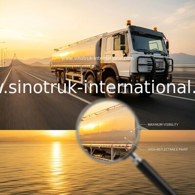 SINOTRUK HOWO Đỏ 371HP 8×4 12 bánh xe xe tăng dầu công suất cao 30CBM