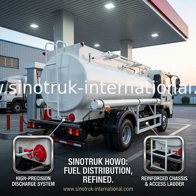 SINOTRUK HOWO 4X2 6 bánh xe Tank Oil Truck 5-6CBM Thùng đơn với bộ đo lưu lượng