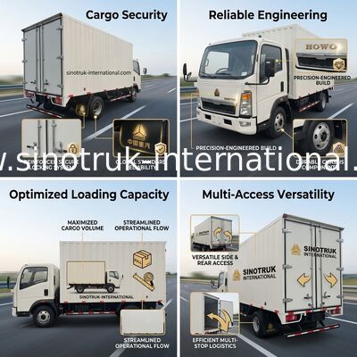 SINOTRUK HOWO chuyên nghiệp xe tải hạng nhẹ tiếng ồn thấp cho kinh doanh xây dựng RHD