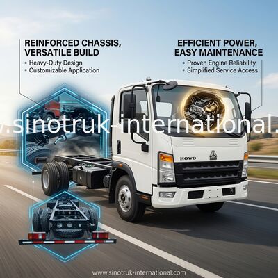 ZZ1047D3414C145 HOWO 4 * 2 Xe tải hạng nhẹ 116HP Chassis