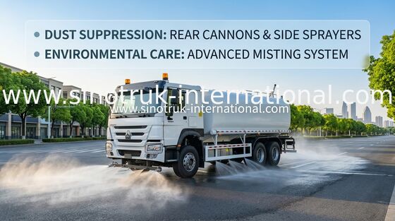 Sinotruk HOWO Xe tải bể nước màu trắng RHD 6x4 ZZ1257V4347B1 Với chức năng xả áp suất cao