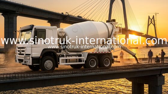 Mã lực cao 400HP Tiêu thụ nhiên liệu thấp Xe tải trộn HOWO LHD 6 × 4 10 bánh