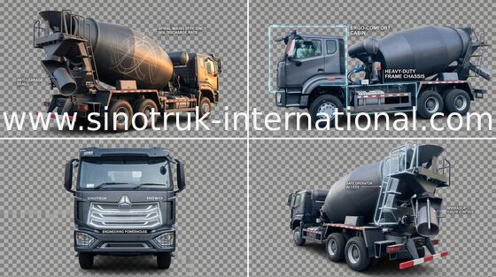 Sinotruk Howo N7 xe tải trộn bê tông 6-10CBM 6 X 4 Euro 2 380hp