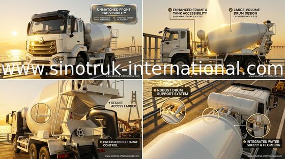 Sinotruk Howo N7 xe tải trộn bê tông 6-10CBM 6 X 4 Euro 2 nhà máy trộn